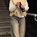 Fashionable Loose Sleeveless Pocket Casual Vest