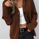 Drawstring knitted cardigan jacket