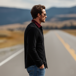 Men's Classic Vintage-style Faux Velvet Long-sleeved Shirt
