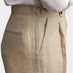 TUSCANY PLEATED COASTAL TROUSERS - Sand