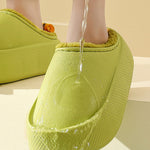 Home Non-Slip Keep Warm Velvet Waterproof Solid Color Slippers