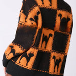 Halloween Ghost Plaid Crew Neck Sweater