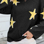 women's five-pointed star knitted long sleeve sweater