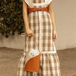 Casual Elegant Plaid Patchwork Flounce Square Collar A Line Dresses