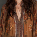Vintage Boho Sheer Floral Blouse With Billowy Sleeves