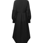 High-Low Long Sleeves Buttoned Falbala Solid Color Lapel Collar Blouses&Shirts Tops