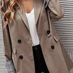 Solid color lapel buttoned slim fit blazer