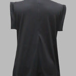 Cap Sleeve Loose Multi-Colored Printed High-Neck T-Shirts Tops