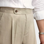 TUSCANY PLEATED COASTAL TROUSERS - Sand