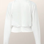 Long Sleeves Solid Color Zipper V-neck Blouses&shirts Tops