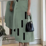 A-Line Loose Asymmetric Elasticity Pockets Split-Joint Skirts Bottoms