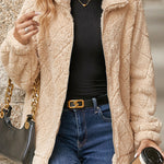 Zippered Diamond Plush Jacket