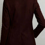Suede lapel single-breasted suit jacket