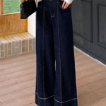 High Waisted Wide Leg Pockets Jean Pants Bottoms