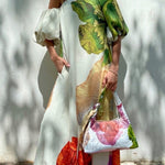 A-Line Loose Elasticity Flower Print One-Shoulder Maxi Dresses