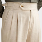 CAGLIARI PLEATED COASTAL TROUSERS - Sand