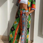 Contrast print two piece set