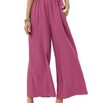 Simple Wide Leg Loose Elasticity Casual Pants Bottoms
