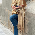Gold Extended Tassel Cardigan