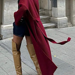 Warm Harvest Knit Button Detail Belted Duster Maxi Cardigan