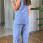 Fashion Lapel Vest & Pants Two-Piece Set