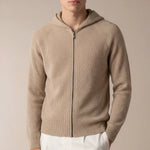 SIRO TAUPE CABLE KNIT HOODIE