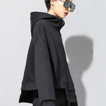 Stylish Black Asymmetric Zipper Hoodies