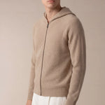 SIRO TAUPE CABLE KNIT HOODIE