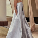 Casual Wide Leg Strapless Solid Color Tube Jumpsuits