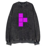 Retro 80s Tetris Blocks Purple Vintage Sweatshirt