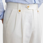 NAPOLI PLEATED COASTAL TROUSERS - White