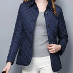 Women's Cotton Blend Slim Fit Jacket for Autumn and Winter