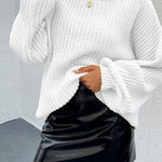 Loose Drop Shoulder Lantern Sleeve Oversized Knit Sweater