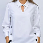 Long Sleeves Hollow Split-Joint Lapel Blouses&Shirts Tops