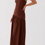 Eden Patchwork Semi-sheer Chiffon Strapless Maxi Dress