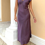 Evase satin midi dress