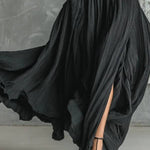High-neck fitted pleated skirt