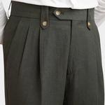 NAPOLI PLEATED COASTAL TROUSERS - Olive