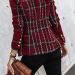 Good Catch Double Breasted Plaid Blazer