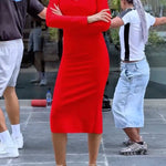 Hollowed-out, form-fitting evening dress