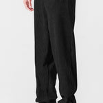 Long Sleeved Contrast Corduroy Hooded Shirt & Straight Leg Corduroy Pants