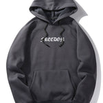 Letter Wings Back Print Hoodie