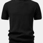 3 Pieces Ribbed Crew Neck Knit T-Shirt