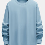 3 Pieces Basic Long Sleeve Heavy Weight Arc Hem T-Shirts
