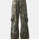 Baggy Fit Camo Ripped Wide Leg Pants