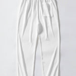 Stripe Jacquard Knit Polo Shirt & Straight Leg Ribbed Pants