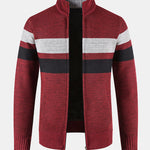 Striped Zip Up Sweater
