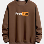 Free Hug Print Relax Fit Sweatshirt
