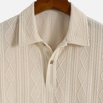 Knitted Geometric Rhombus Jacquard Polo