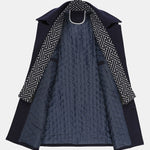 Quilted Lined Double Layer Detachable Scarf Neck Woolen Coat